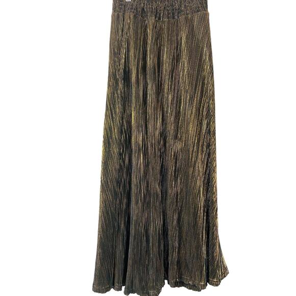 Cato Dresses & Skirts - Cato Womens Maxi Skirt Smocked Waist Pull On A Line Pleated Gold Size 18/20W
